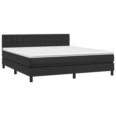 vidaXL Box spring postel s matrací černá 180x200 cm umělá kůže