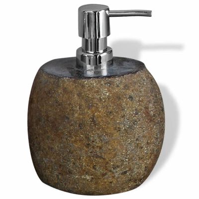 vidaXL Dávkovač na mýdlo, říční kámen 16 cm