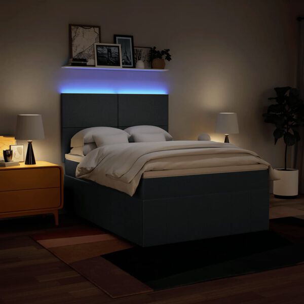 vidaXL Box spring postel s matrac&iacute; modr&aacute; 160x200 cm textil