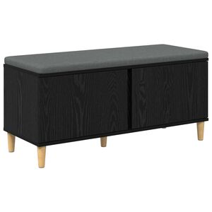 vidaXL Chodbičkov&aacute; lavice s pol&scaron;t&aacute;řem Čern&yacute; Dub 100 x 38 x 46 cm