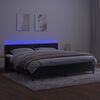 vidaXL Box spring postel s matrac&iacute; a LED čern&aacute; 200x200 cm samet