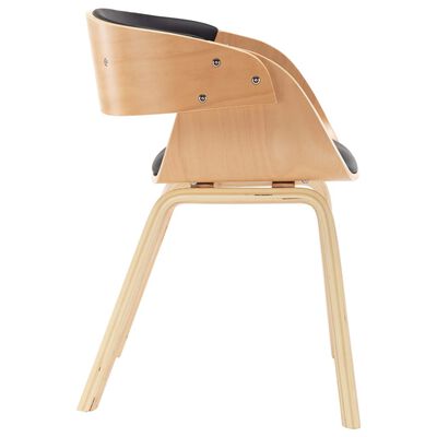 vidaXL Jídelní židle černá ohýbané dřevo a umělá kůže