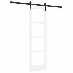 vidaXL Posuvn&eacute; dveře B&iacute;l&aacute; 61 x 198,5 cm Masivn&iacute; borov&eacute; dřevo a sklo