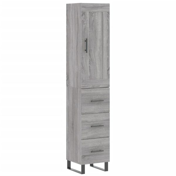 vidaXL Skř&iacute;ň highboard &scaron;ed&aacute; sonoma 34,5 x 34 x 180 cm kompozitn&iacute; dřevo