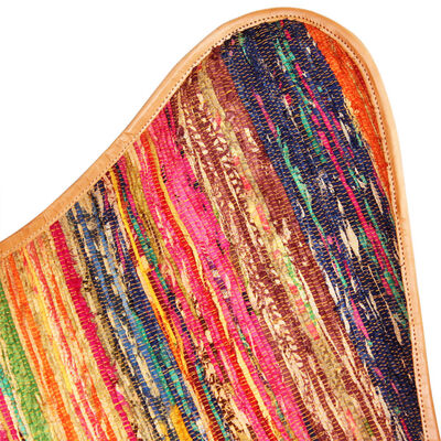 vidaXL Křeslo Butterfly vícebarevné textil chindi