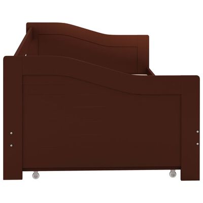 vidaXL Rám vysouvací postele/pohovky tmavě hnědý borovice 90 x 200 cm