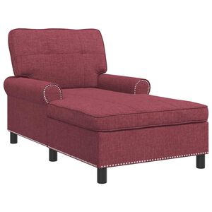 vidaXL Chaise Lounge s pol&scaron;t&aacute;řem V&iacute;no Červen&eacute; 91 x 157 x 91 cm textil