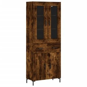 vidaXL Skř&iacute;ň highboard kouřov&yacute; dub 69,5 x 34 x 180 cm kompozitn&iacute; dřevo