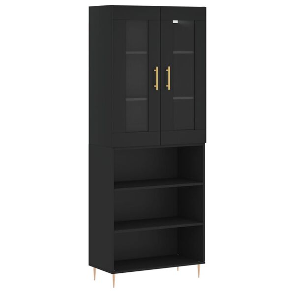 vidaXL Skříň highboard černá 69,5 x 34 x 180 cm kompozitní dřevo