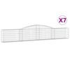vidaXL Klenut&eacute; gabionov&eacute; ko&scaron;e 7 ks 400x30x60/80 cm pozinkovan&eacute; železo