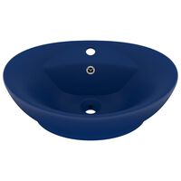 vidaXL Luxusní umyvadlo přepad oválné tmavě modré 58,5x39 cm keramika