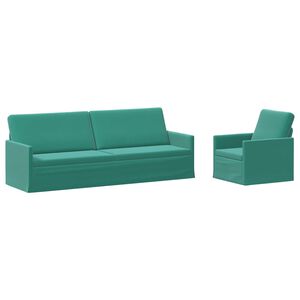 vidaXL Set pohovek 2 pcs Tyrkysov&aacute; Samet