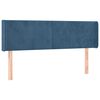 vidaXL Čelo postele s LED tmavě modr&eacute; 147 x 16 x 78/88 cm samet