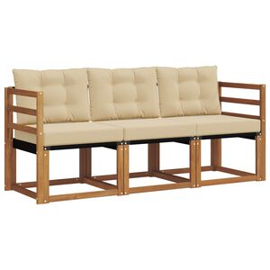 vidaXL Venkovn&iacute; pohovkov&aacute; souprava 3 pcs Přirozen&aacute; a B&eacute;žov&aacute;