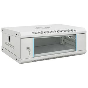 vidaXL 4U N&aacute;stěnn&aacute; s&iacute;ťov&aacute; rozvodn&aacute; skř&iacute;ň 19" IP20 53 x 40 x 21 cm