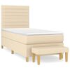 vidaXL Box spring postel s matrac&iacute; kr&eacute;mov&aacute; 90x190 cm textil