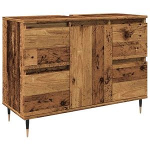 vidaXL Koupelnov&aacute; skř&iacute;ňka old wood 80 x 33 x 60 cm kompozitn&iacute; dřevo