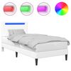 vidaXL R&aacute;m postele s LED p&aacute;sky s čelo B&iacute;l&aacute; 80 x 200 cm Uměl&aacute; kůže