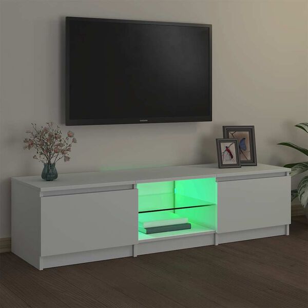 vidaXL TV skř&iacute;ňka s LED osvětlen&iacute;m b&iacute;l&aacute; 140 x 40 x 36 cm