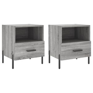 vidaXL Nočn&iacute; stolky 2 ks &scaron;ed&eacute; sonoma 40x35x47,5 cm kompozitn&iacute; dřevo