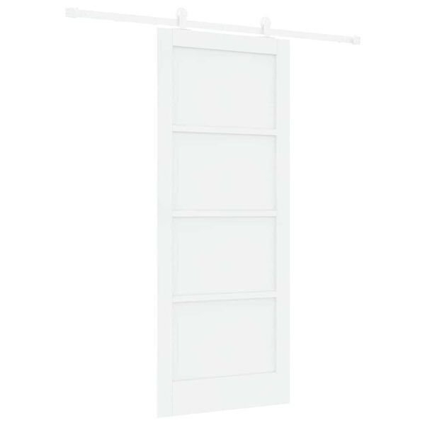vidaXL Posuvn&eacute; dveře B&iacute;l&aacute; 83 x 202 cm Masivn&iacute; borov&eacute; dřevo
