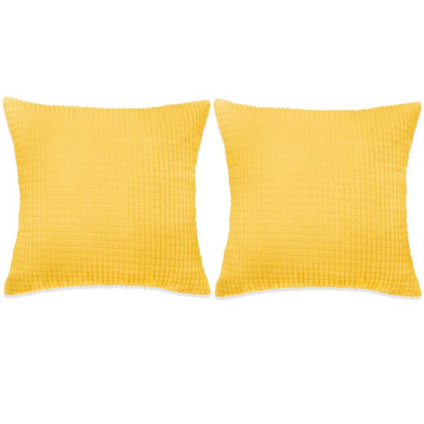 vidaXL Sada pol&scaron;t&aacute;řů 2 ks velur, 45 x 45 cm, žlut&eacute;