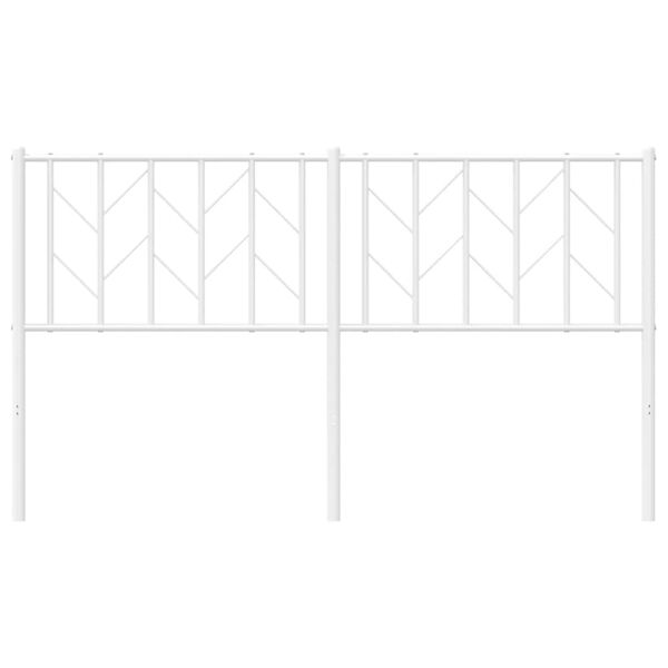 vidaXL Kovové čelo postele bílé 150 cm
