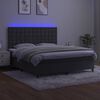 vidaXL Box spring postel s matrac&iacute; a LED tmavě &scaron;ed&aacute; 180x200 cm samet