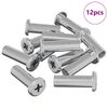 vidaXL Zaji&scaron;ťovac&iacute; matice 12 ks Stř&iacute;brn&aacute; M6 x 25 mm Ocel
