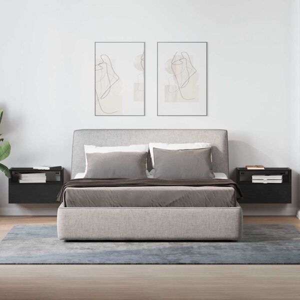 vidaXL N&aacute;stěnn&eacute; nočn&iacute; stolky 2 ks čern&eacute; 45x26x28,5 cm