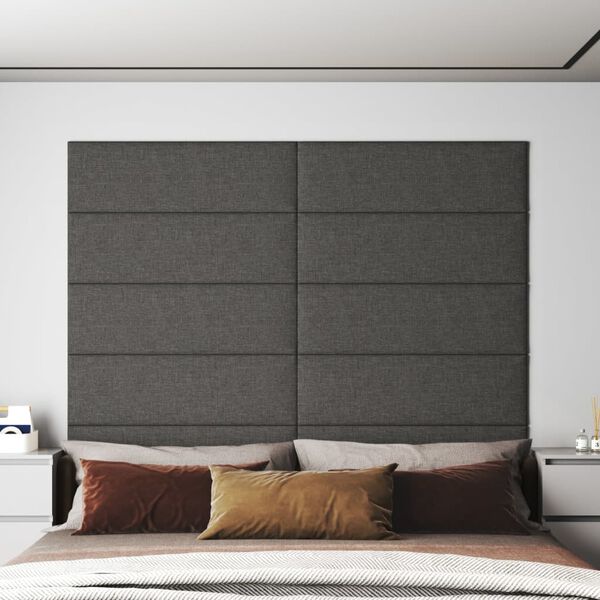 vidaXL N&aacute;stěnn&eacute; panely 12 ks tmavě &scaron;ed&eacute; 90 x 30 cm textil 3,24 m&sup2;