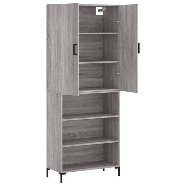 vidaXL Skř&iacute;ň highboard &scaron;ed&aacute; sonoma 69,5 x 34 x 180 cm kompozitn&iacute; dřevo