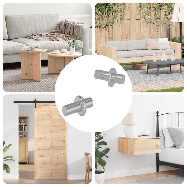 vidaXL Policejn&iacute; h&aacute;ček 2 pcs Stř&iacute;brn&aacute; 8,6 x 8,6 x 14,6 mm Ocel