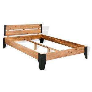 vidaXL R&aacute;m postele masivn&iacute; ak&aacute;ciov&eacute; dřevo a ocel 152 x 203 cm
