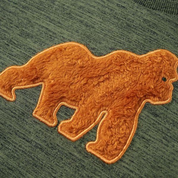 Dětsk&eacute; tričko s dlouh&yacute;m ruk&aacute;vem khaki melanž 128