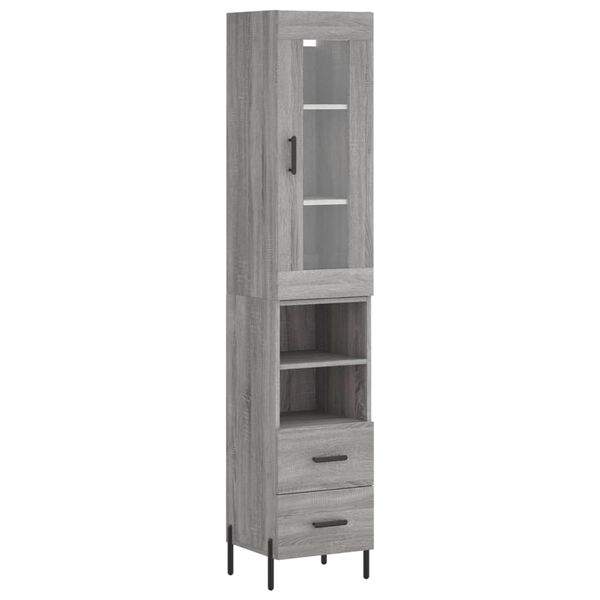 vidaXL Skř&iacute;ň highboard &scaron;ed&aacute; sonoma 34,5 x 34 x 180 cm kompozitn&iacute; dřevo