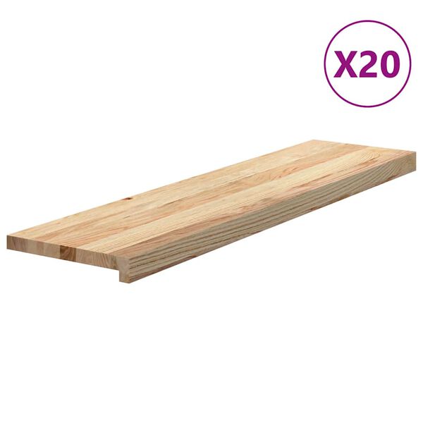 vidaXL N&aacute;&scaron;lapy na schody 20 ks neo&scaron;etřen&eacute; 100x25x2 cm masivn&iacute; dub