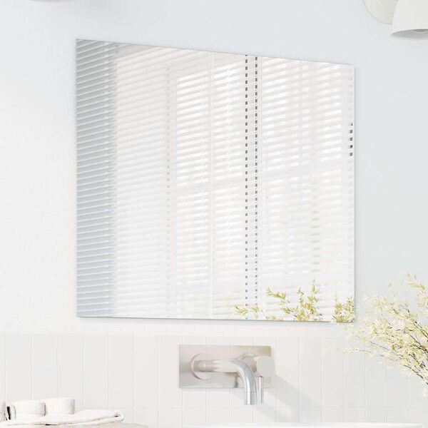 vidaXL N&aacute;stěnn&eacute; zrcadlo Obd&eacute;ln&iacute;kov&yacute; 50 x 60 cm tvrzen&eacute; sklo