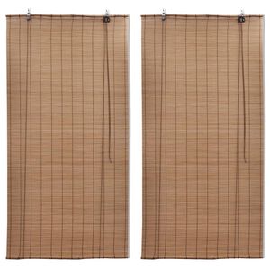 vidaXL Zatemňovac&iacute; rolety z bambusu 2 ks hněd&eacute; 120 x 220 cm