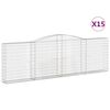 vidaXL Klenut&eacute; gabionov&eacute; ko&scaron;e 15ks 400x30x120/140cm pozinkovan&eacute; železo