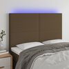 vidaXL Čelo postele s LED tmavě hněd&eacute; 144x5x118/128 cm textil