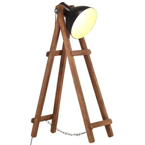 vidaXL Stojac&iacute; lampa čern&aacute; E27 masivn&iacute; mangovn&iacute;kov&eacute; dřevo