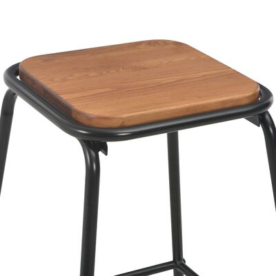 vidaXL Barové stoličky 4 ks černé masivní borové dřevo a ocel