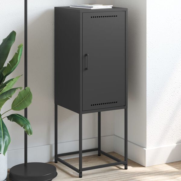 vidaXL Skříň highboard černá 36 x 39 x 107 cm ocel