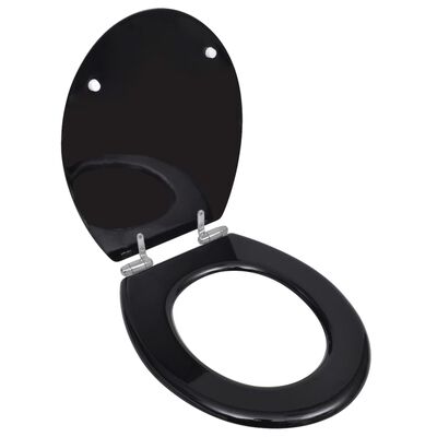 vidaXL WC sedátko s funkcí pomalého sklápění MDF prostý design černé