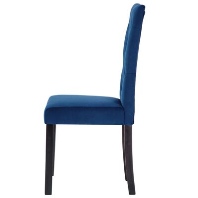vidaXL Jídelní židle 6 ks tmavě modré samet