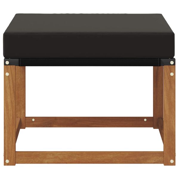 vidaXL Venkovn&iacute; podnožka Masivn&iacute; ak&aacute;ciov&eacute; dřevo a textiln&iacute; tkanina