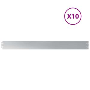 vidaXL Okraj tr&aacute;vn&iacute;ku 10 ks 10 x 103 cm Pozinkovan&aacute; ocel Stř&iacute;brn&aacute;