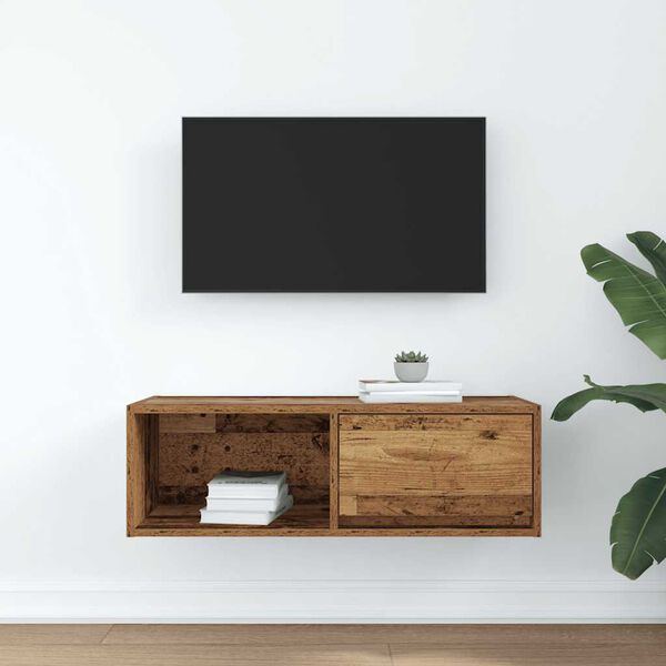 vidaXL TV skř&iacute;ňka star&eacute;ho dřeva 80x31x25,5 cm kompozitn&iacute; dřevo