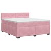 vidaXL Postel boxspring s matrac&iacute; s čelo Růžov&aacute; 140 x 200 cm Samet